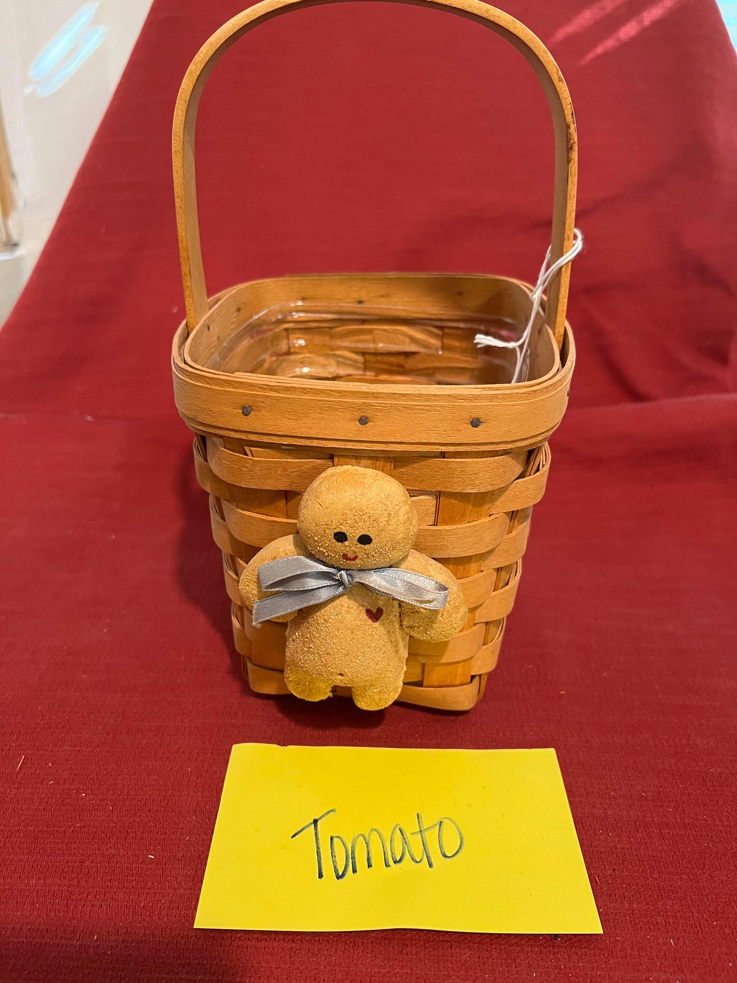 Longaberger Small Peg Basket with Protector and Tie On