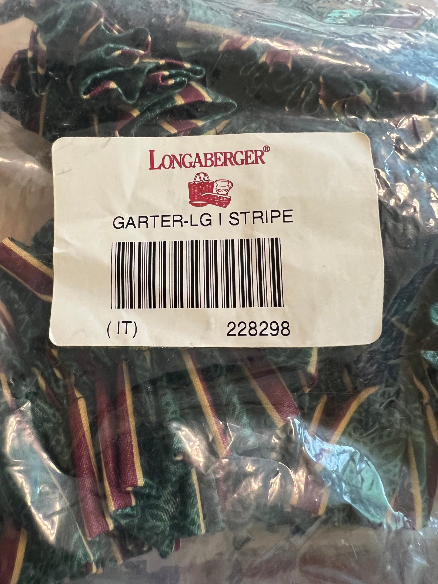 Longaberger Large garter in imperial stripe