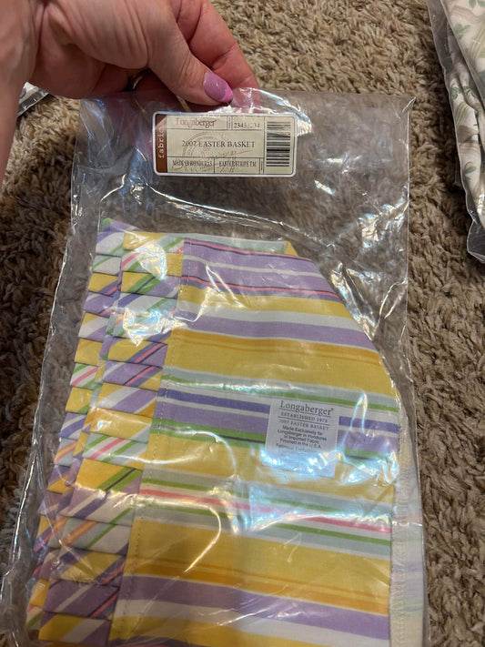 Longaberger 2007 Easter Basket Liner in Easter Stripe