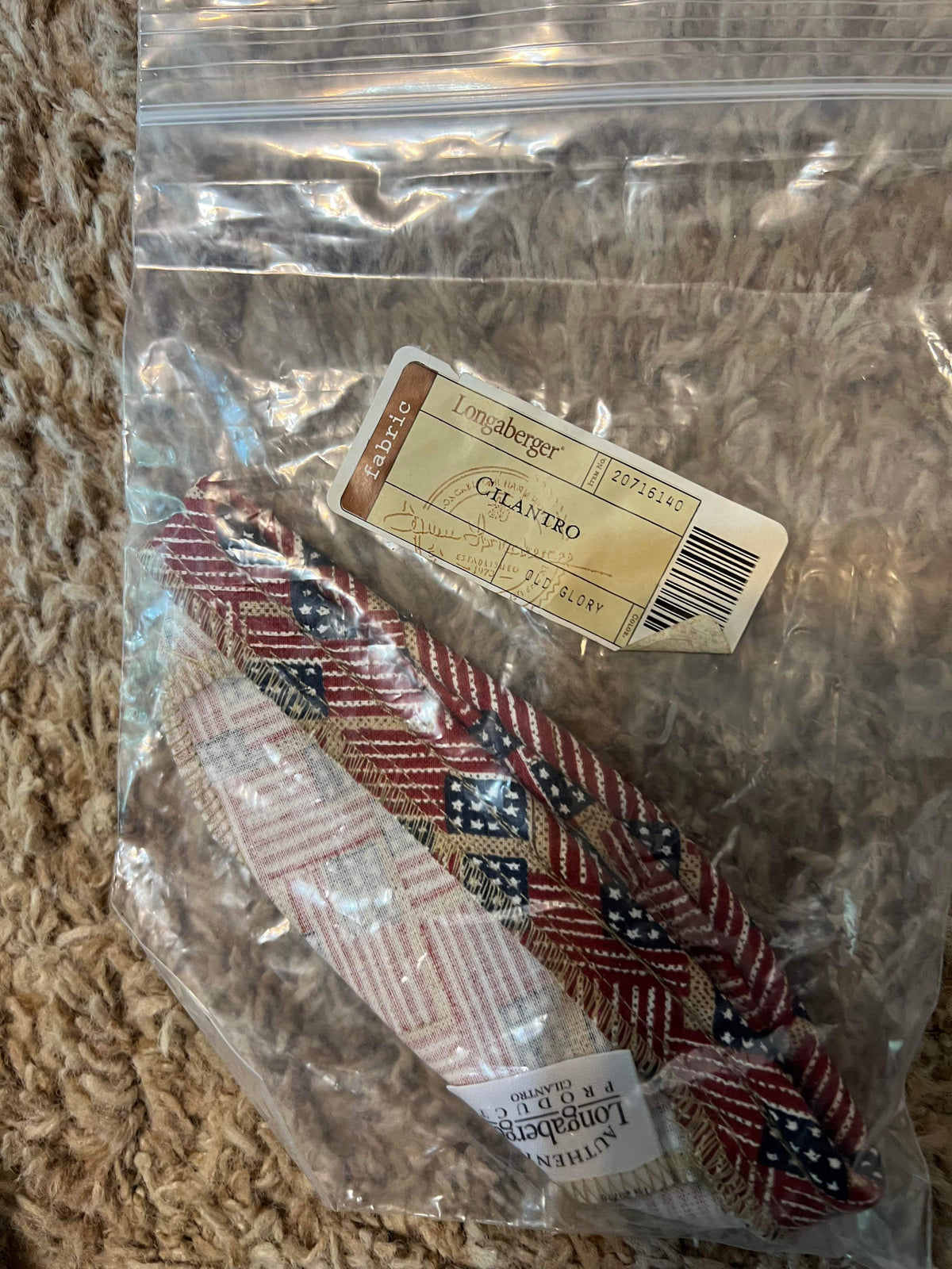 Longaberger Cilantro Liner in Old Glory