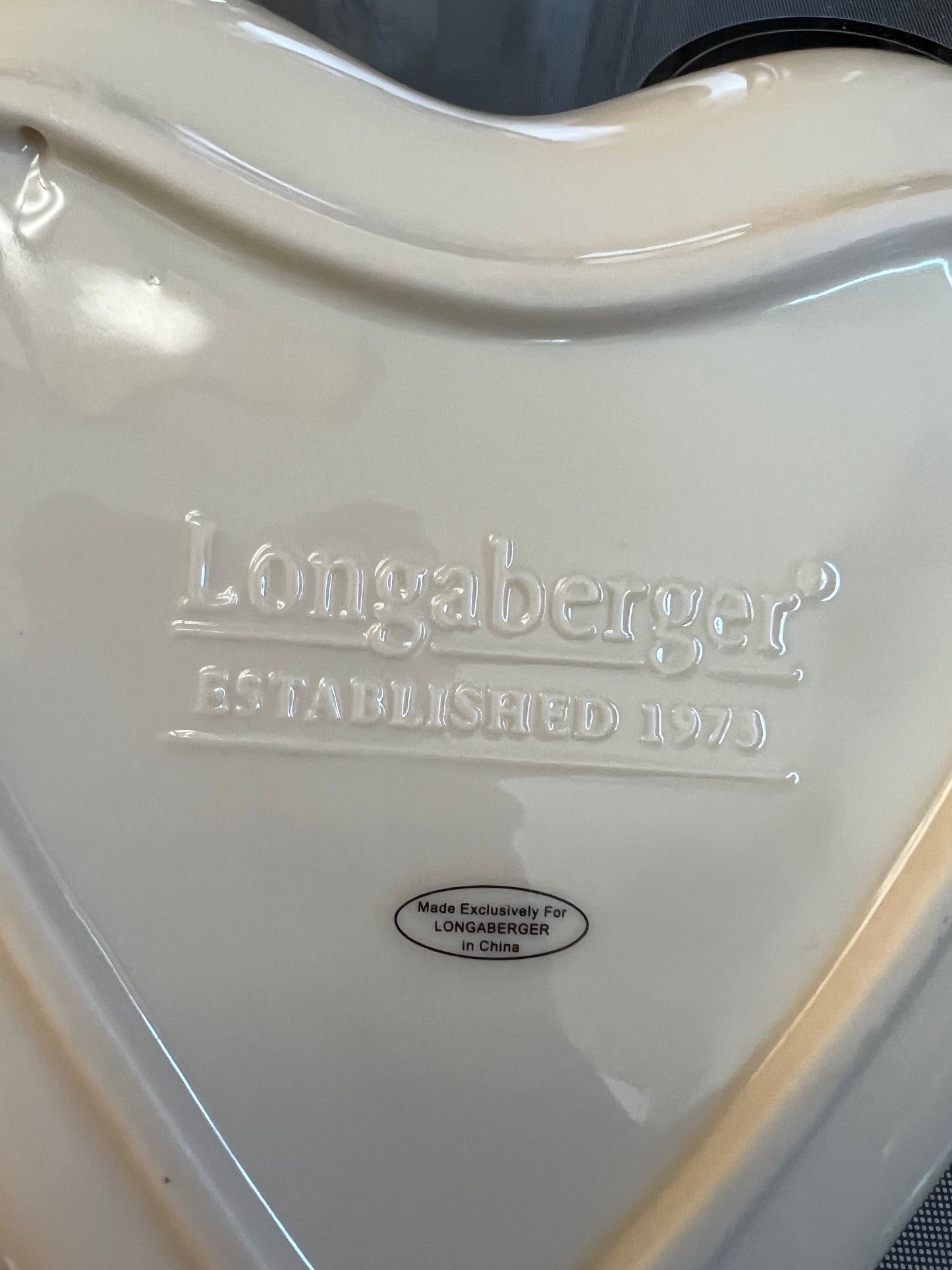 Longaberger sweetheart bowl in ivory