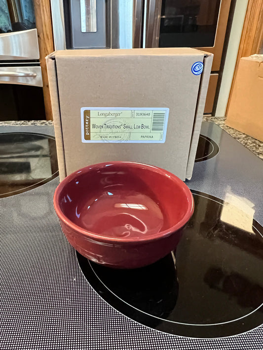 Longaberger small low bowl in paprika