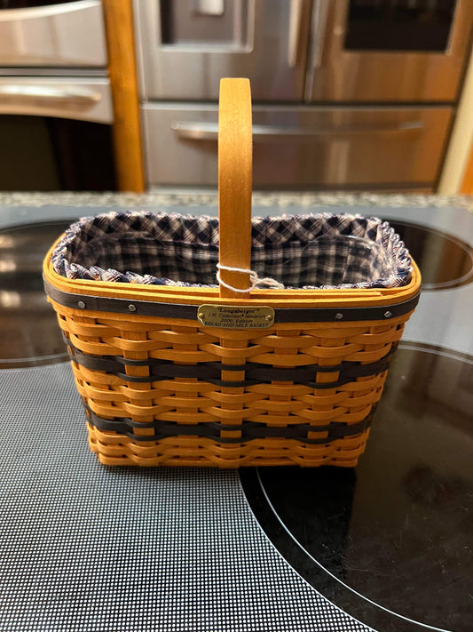 Longaberger Mini Bread and Milk Basket with Liner and Protector