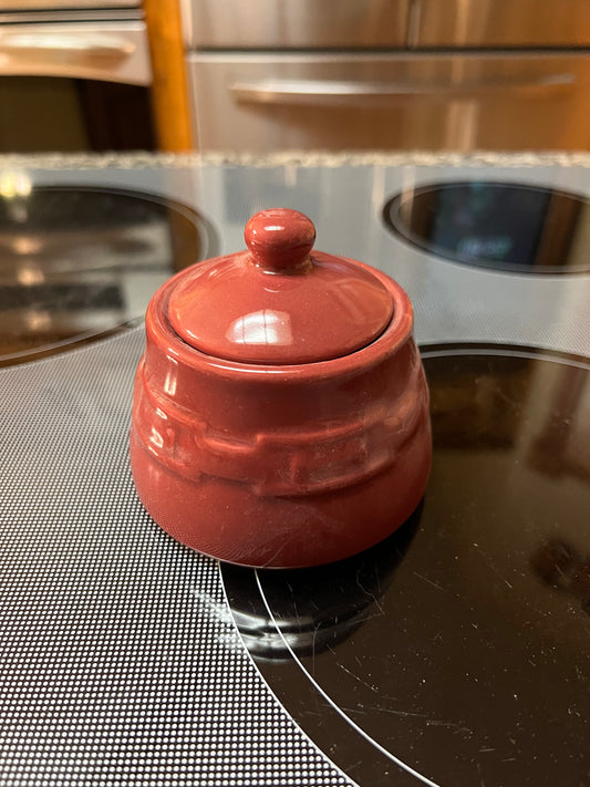 Longaberger sugar bowl in paprika
