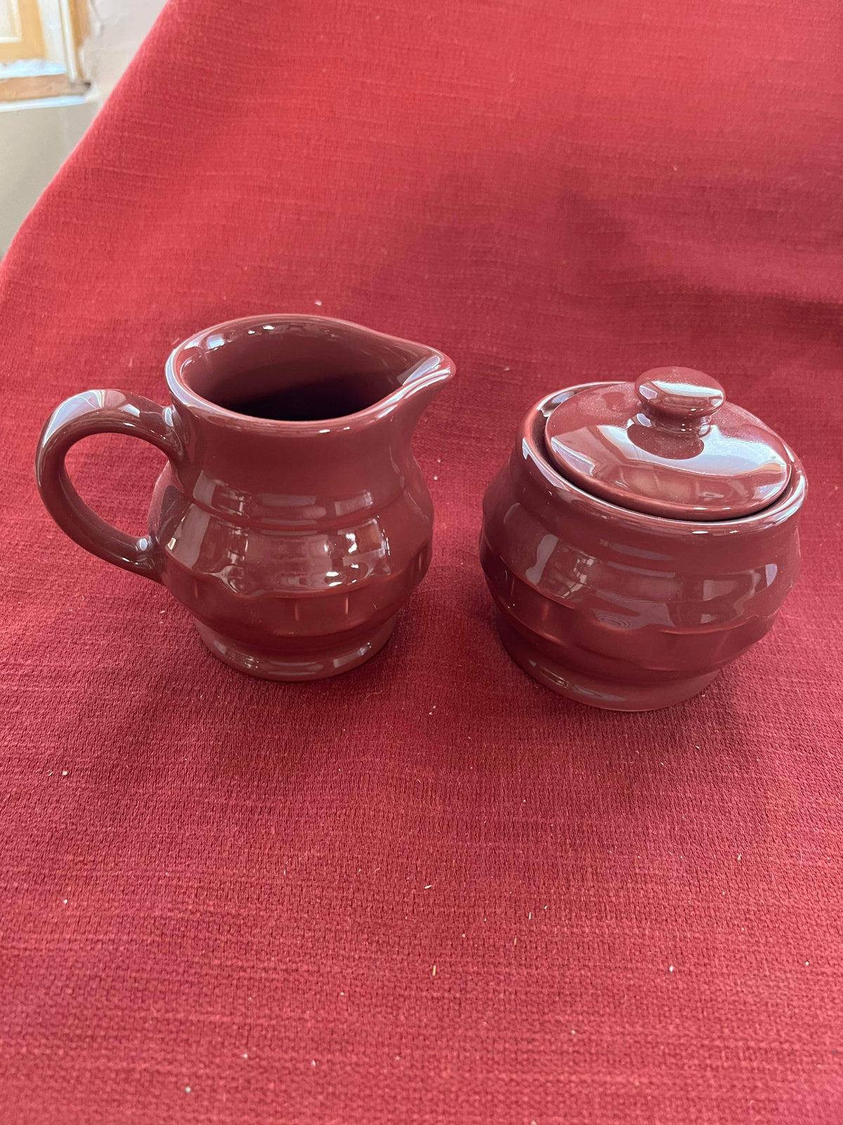 Longaberger Sugar and Creamer in Paprika