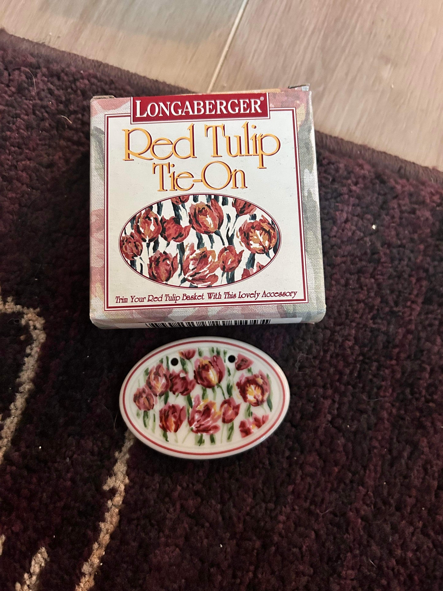 Longaberger Red Tulip Tie On