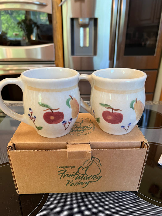 Longaberger set of fruit medley mugs (may not be in box)