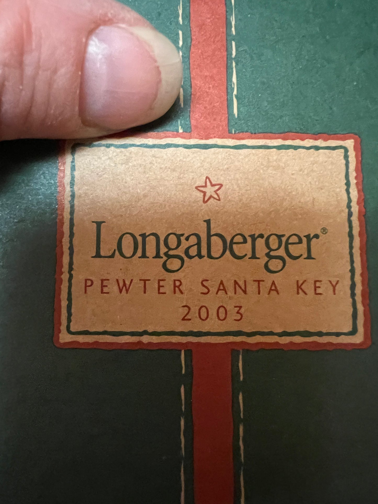 Longaberger 2003 pewter Santa key