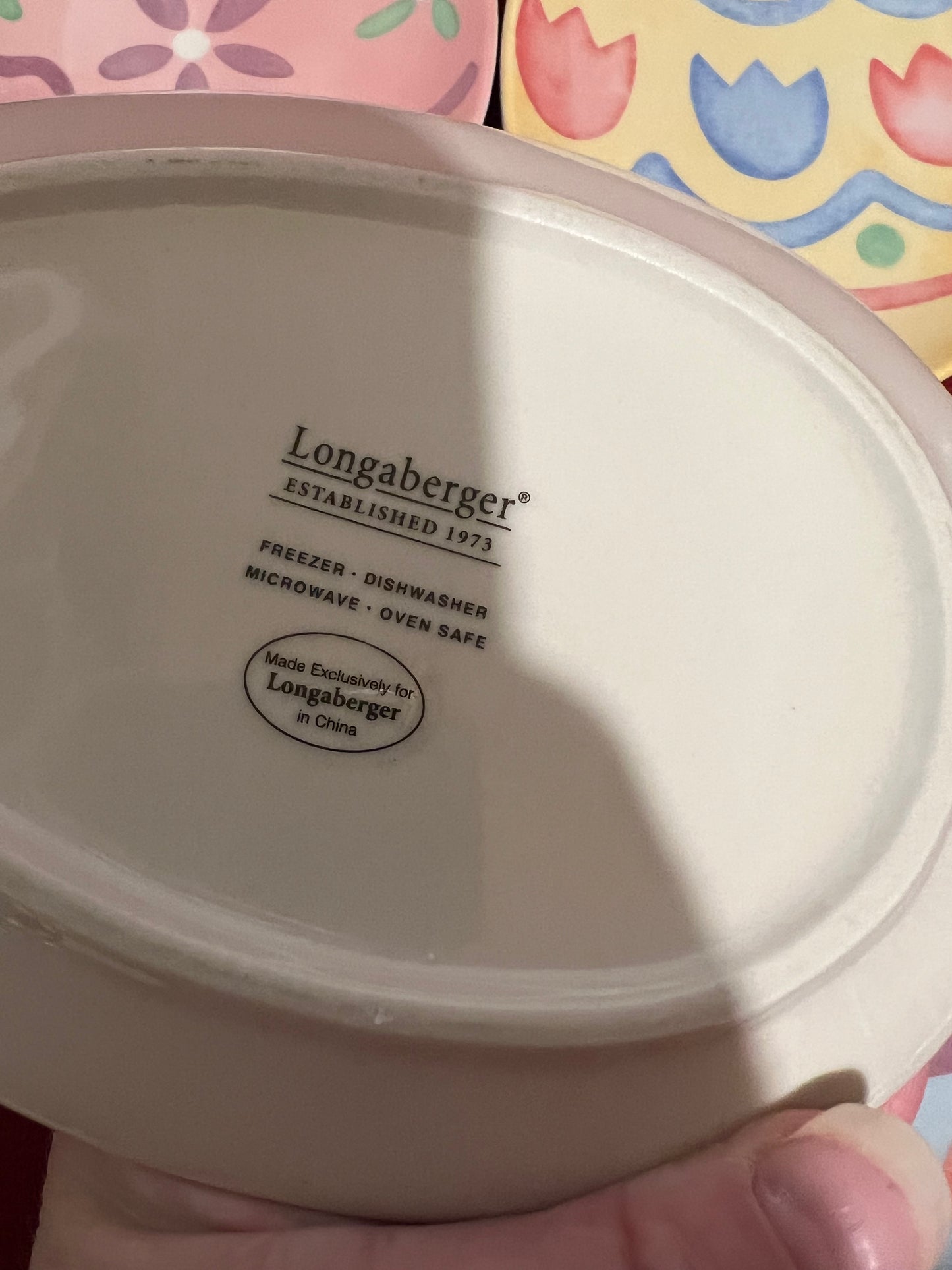 Longaberger set of 4 Easter egg snack plates