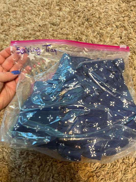 Longaberger Serving Tray Liner in Classic Blue