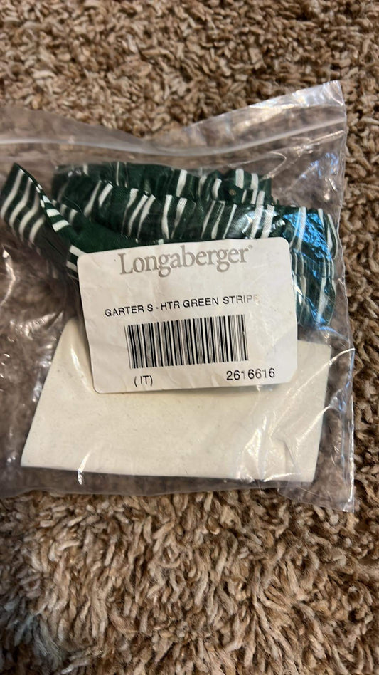 Longaberger Small Garter in Hunter Green Stripe