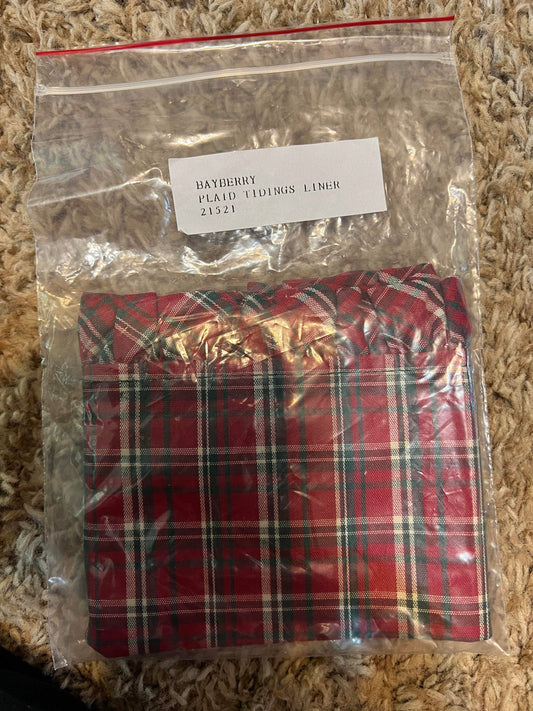 Longaberger Bayberry Liner in Plaid Tidings