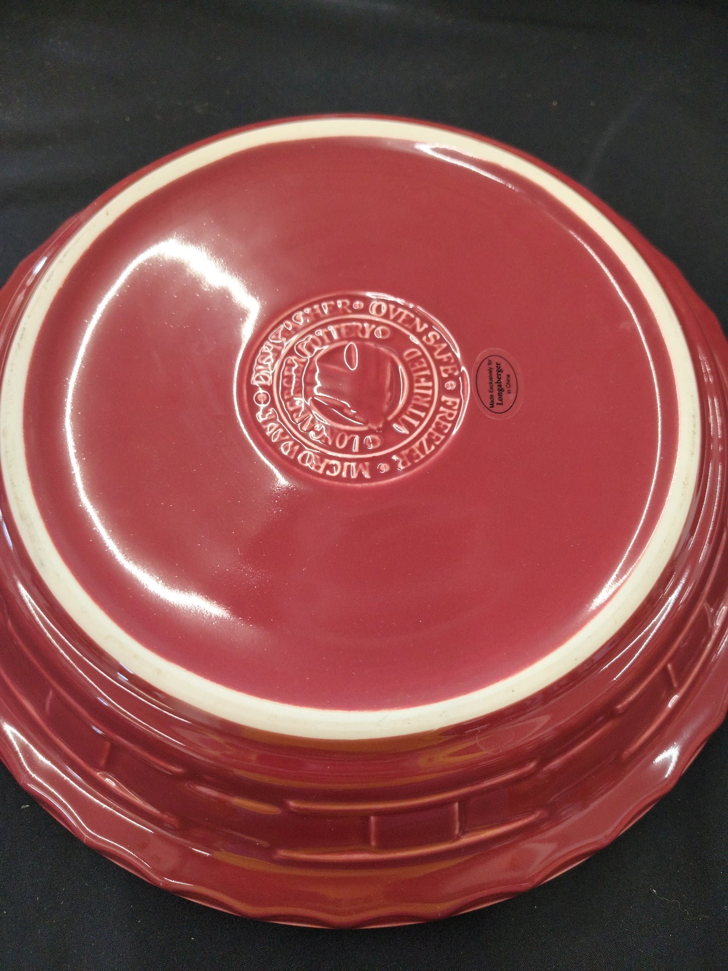 Longaberger 10 pie plate in paprika