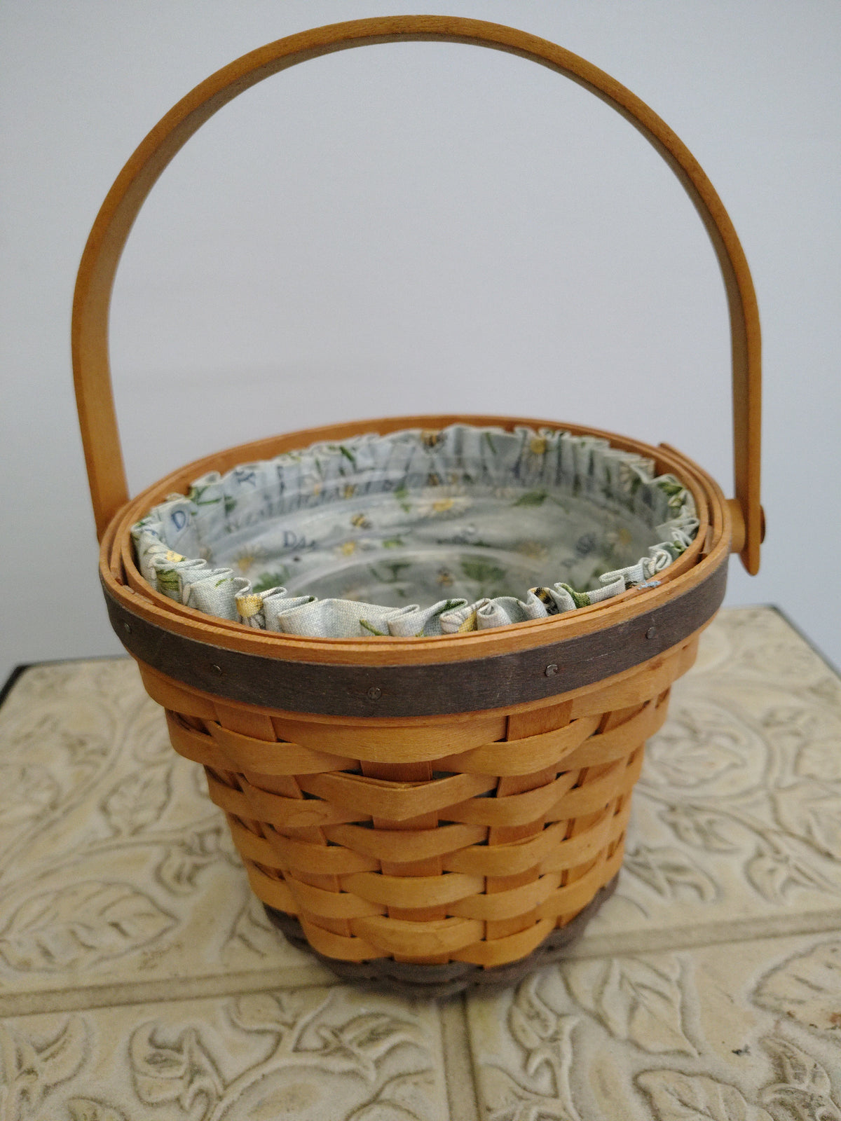 Longaberger Daisy basket with liner and 2 protectors