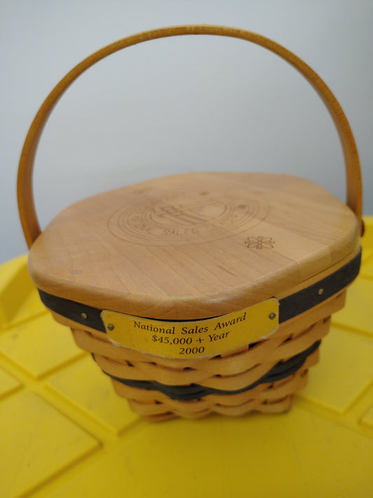 Longaberger National Sales Award $45K 2000 basket with lid