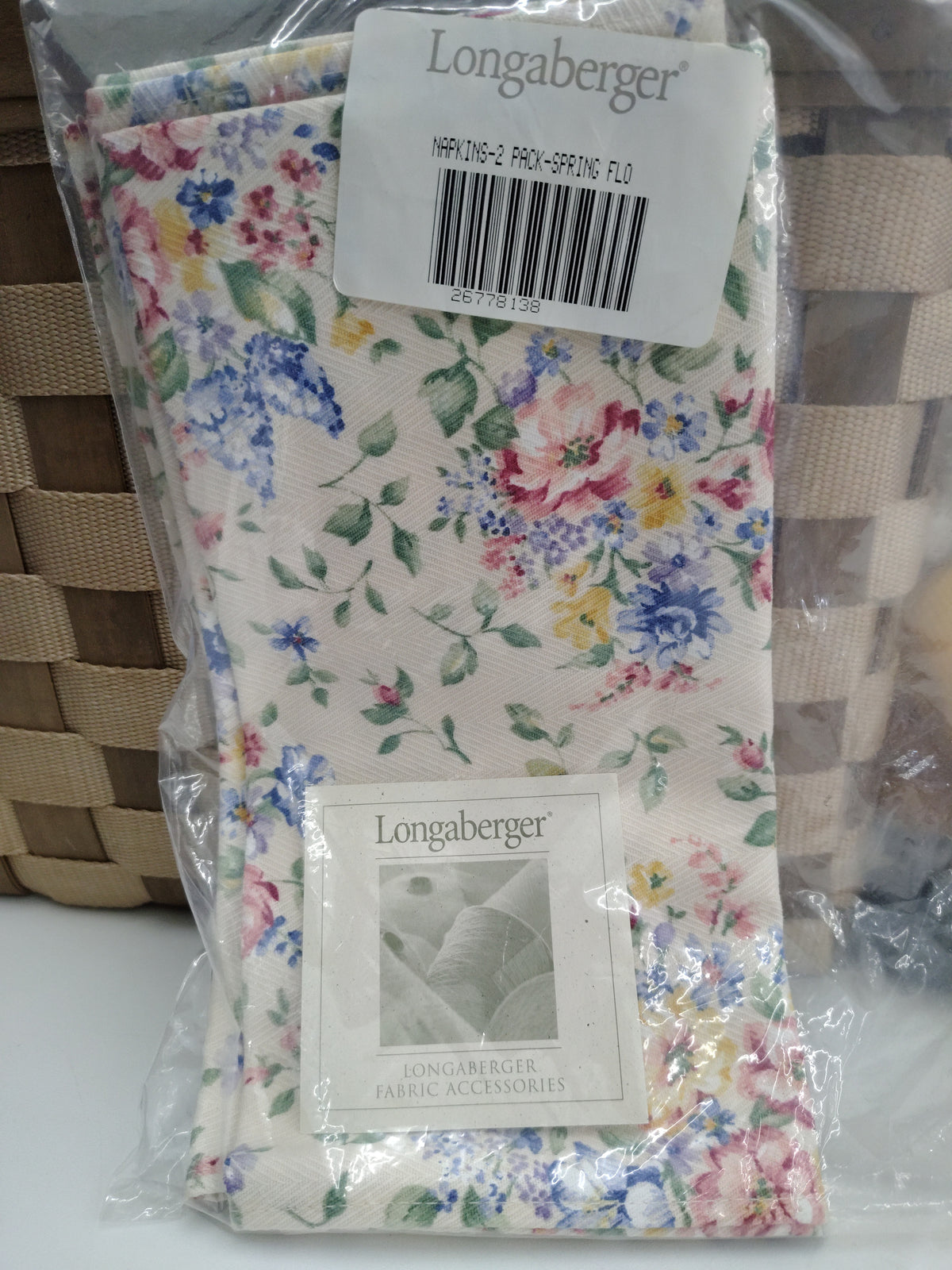 Longaberger set of napkins in spring floral
