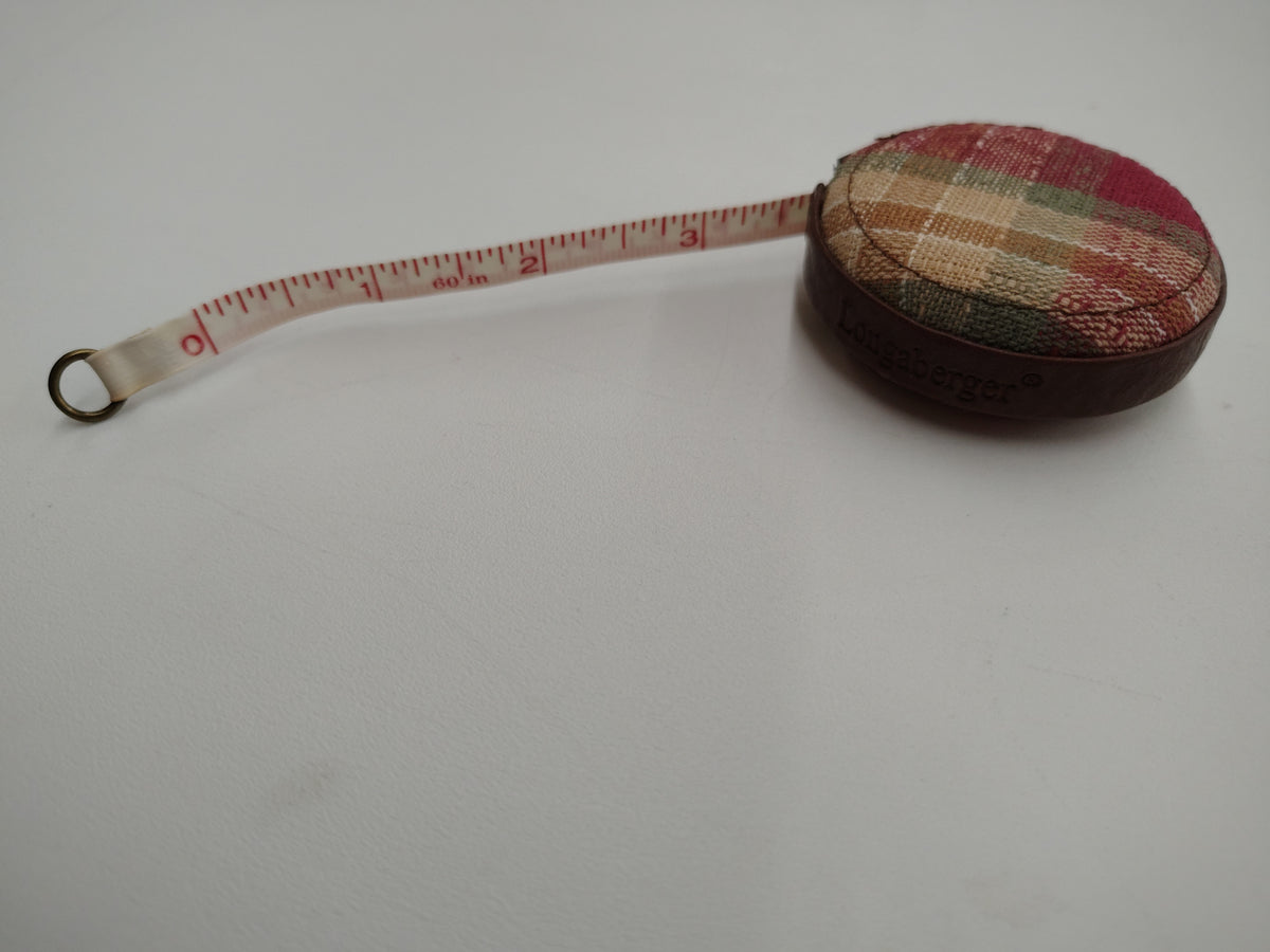Longaberger Orchard Park Plaid fabric tape measure