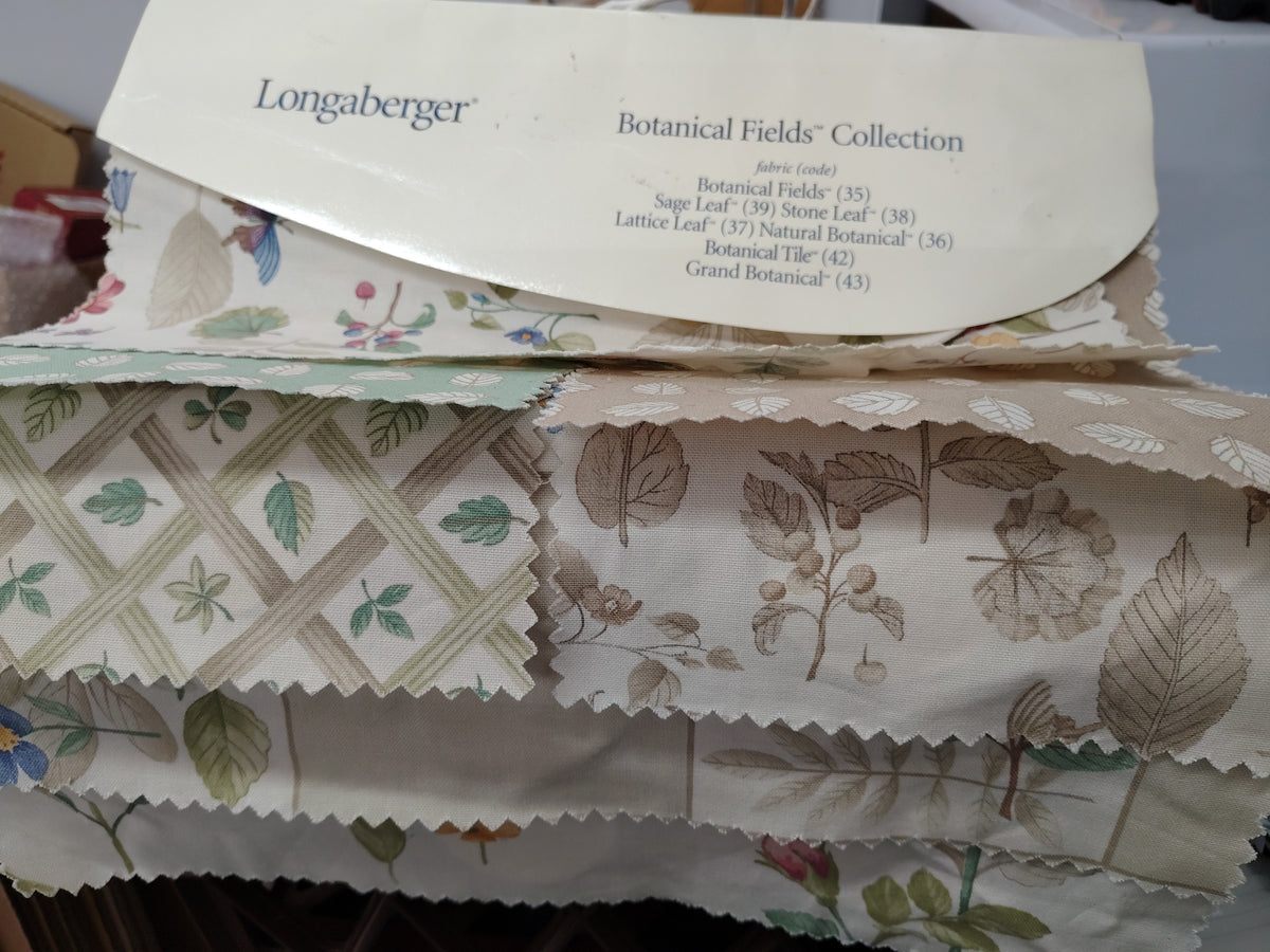 Longaberger Botanical Fields fabric samples
