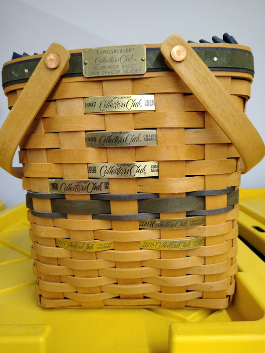 Longaberger Collectors Club Membership basket with liner and protector