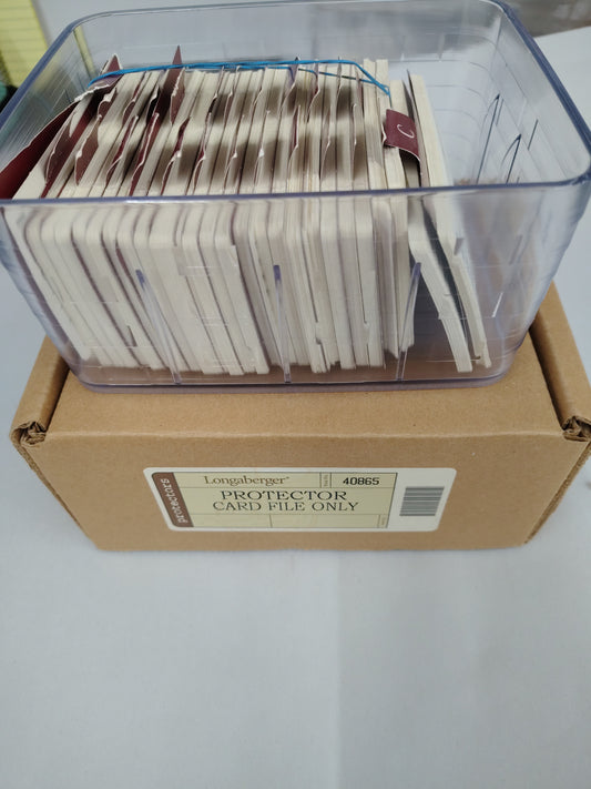 # 40865 Longaberger hard card file protector with cards