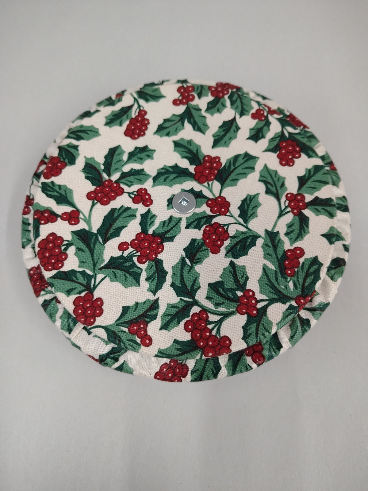 Longaberger 8" traditional holly fabric lid