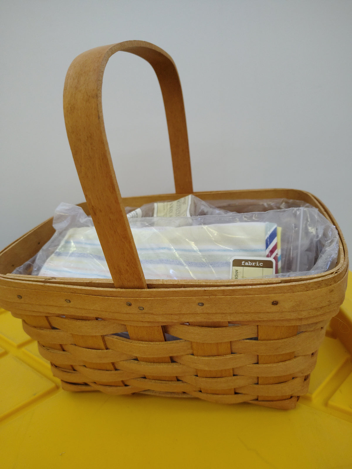 Longaberger Spring basket with hard divided protector and liner