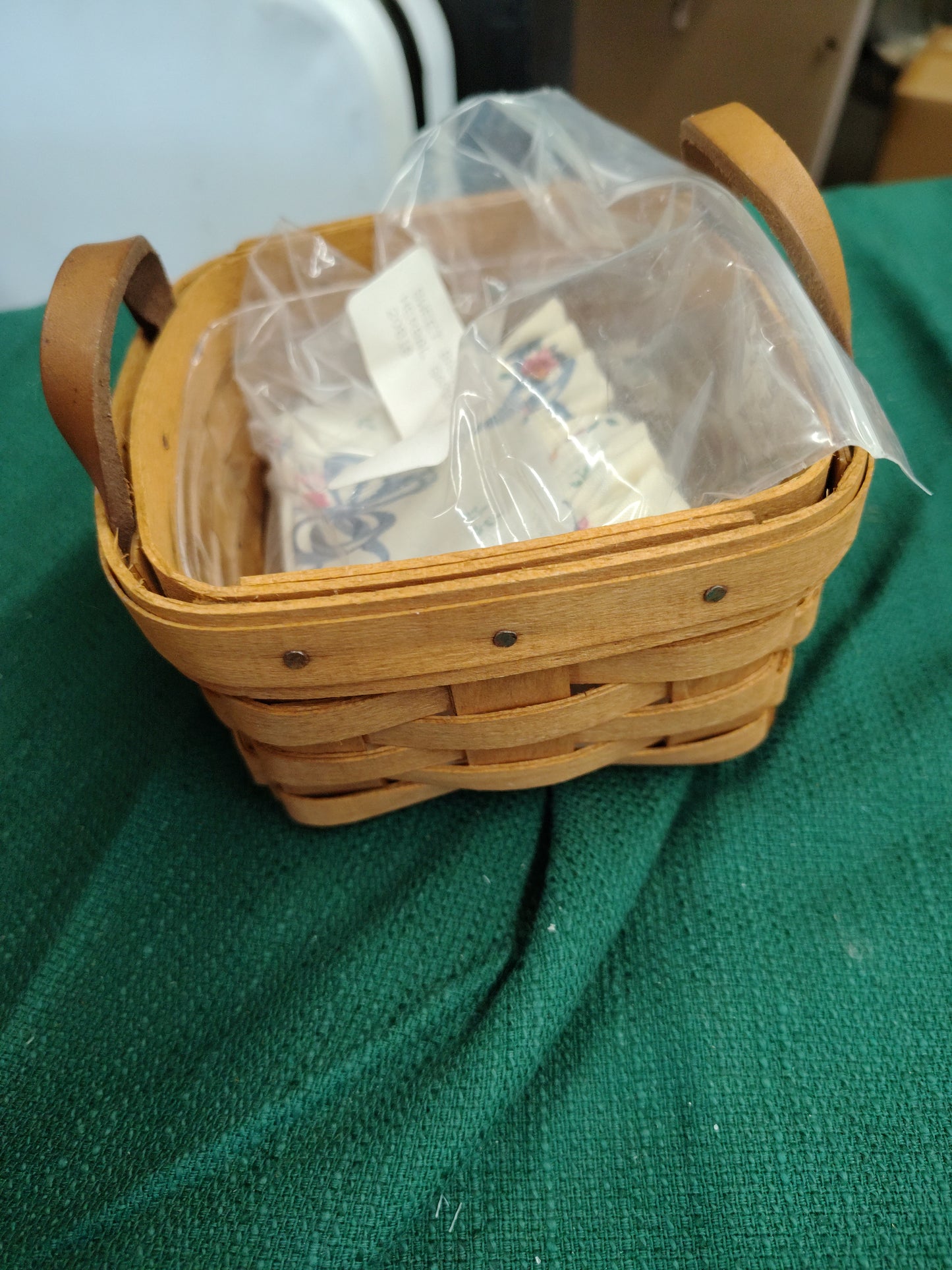 Longerberger Sweet Basil basket with Herbal Garden Liner and protector