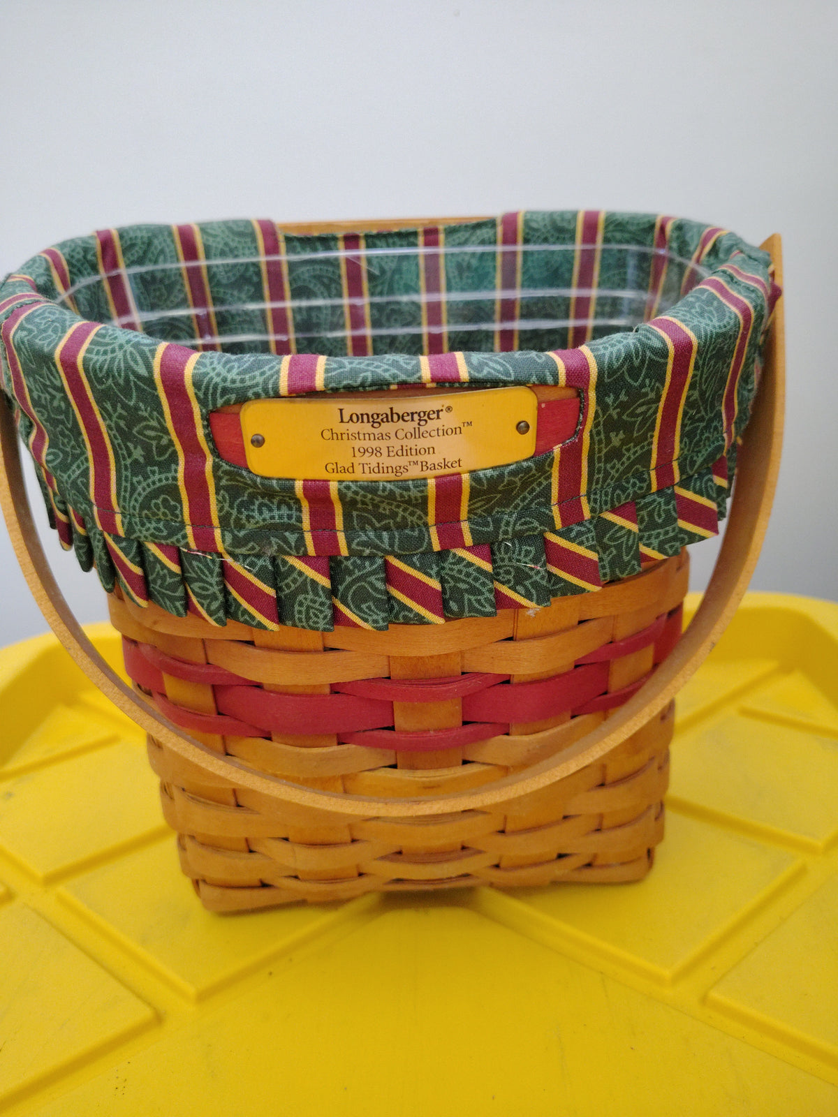 Longaberger Glad Tidings basket with liner and protector