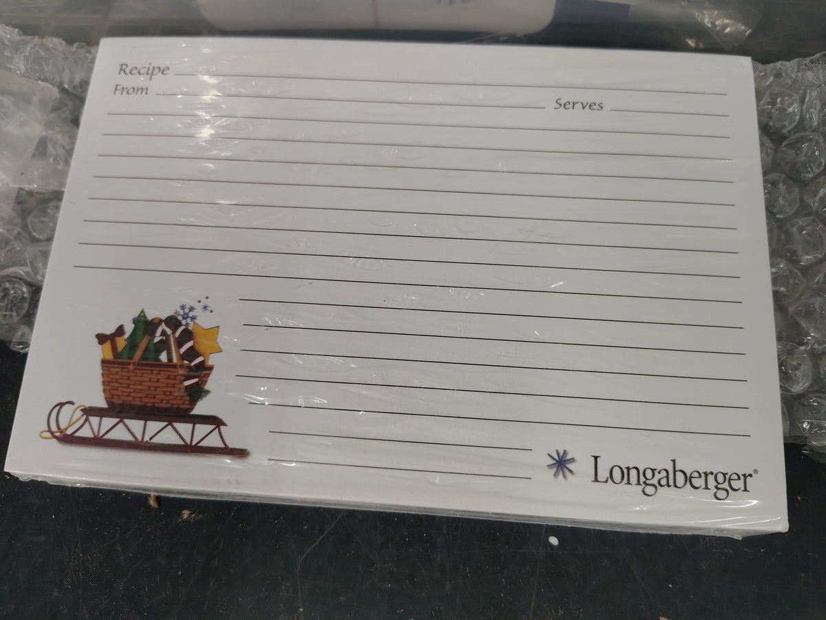 Longaberger 4x6 sled recipe cards