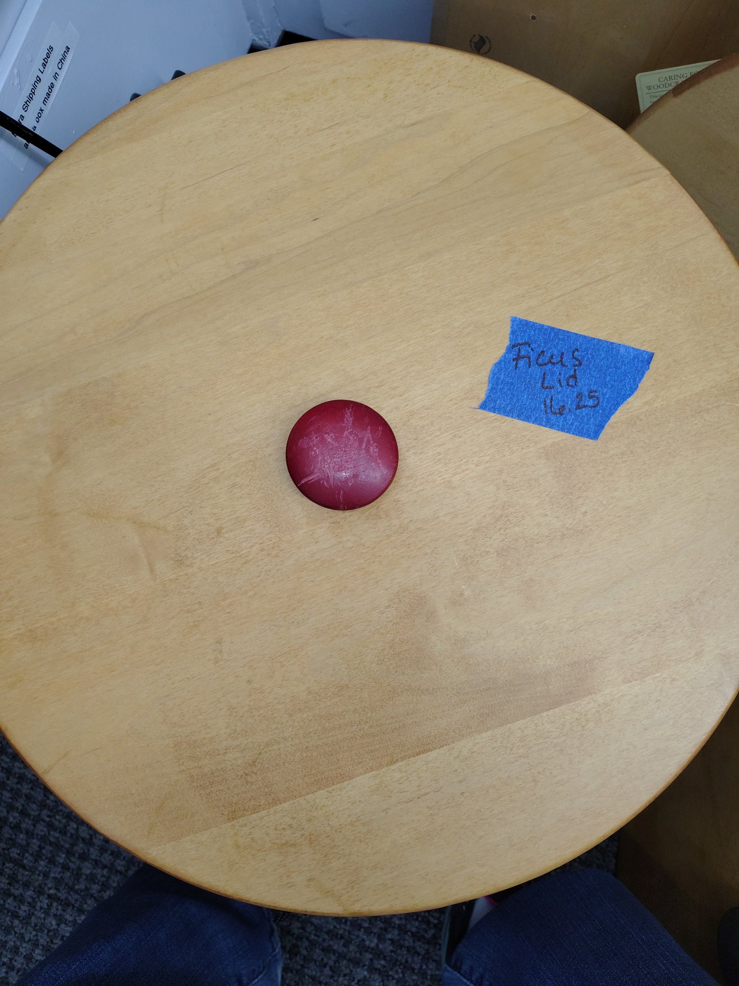 Longaberger Ficus 16.25" red knob lid