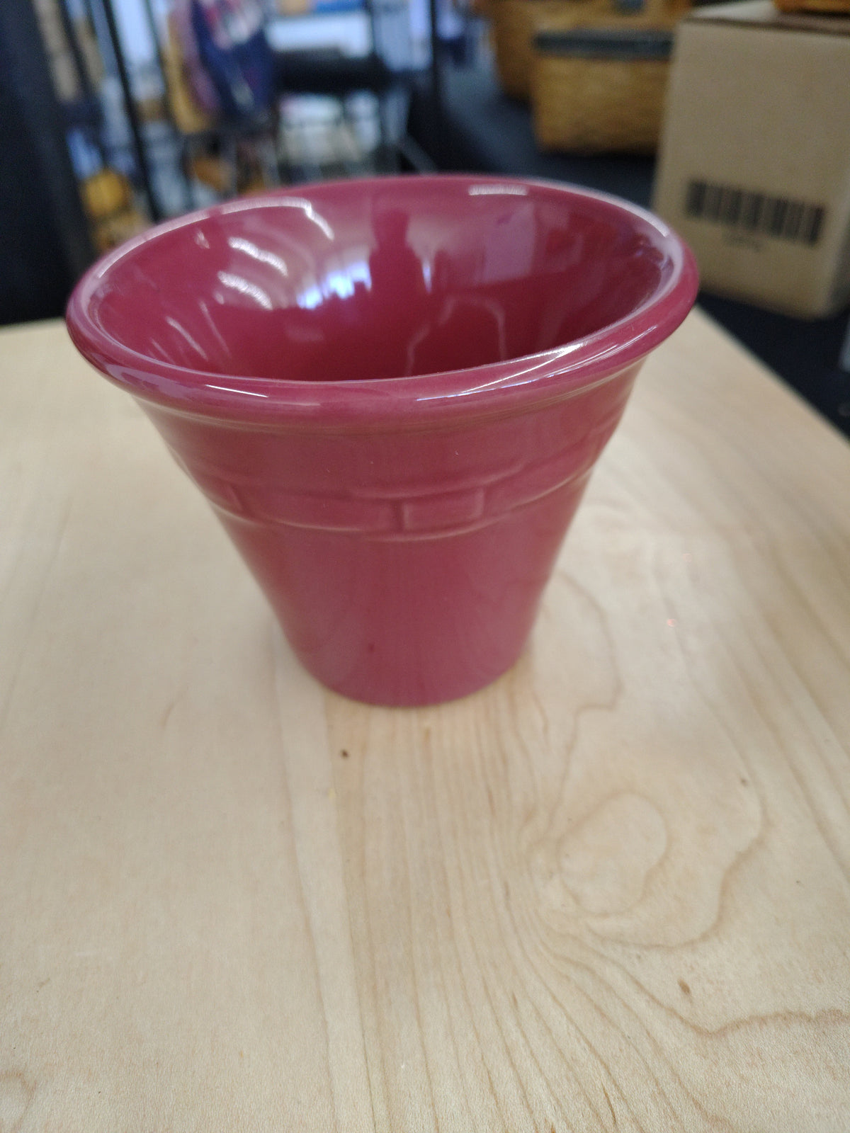 Longaberger 4” flower pot in paprika
