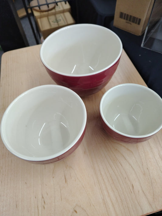 Longaberger paprika set of 3 small nested bowls