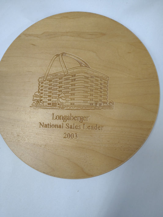 Longaberger 2003 National Sales Leader lid