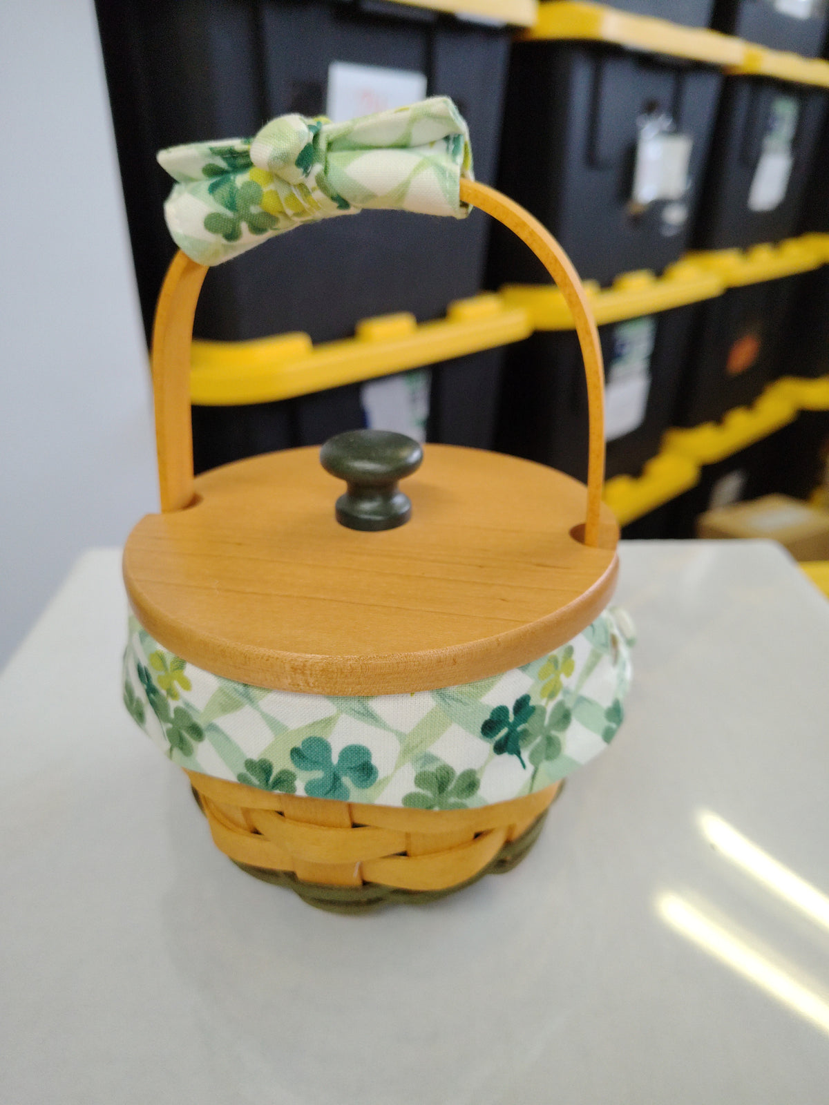 Longaberger Lucky you basket with liner, protector and handle gripper