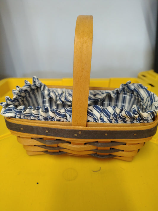 Longaberger Little Love (in blue) basket with liner and protector
