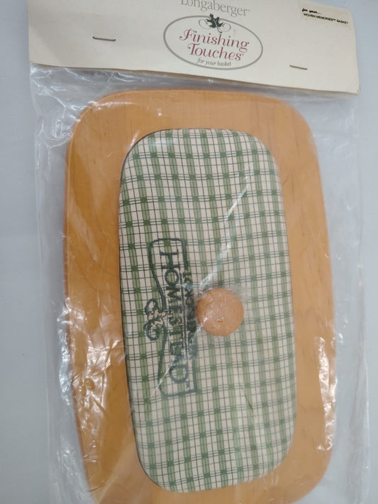 Longaberger Homestead Woven Memories grn basket lid