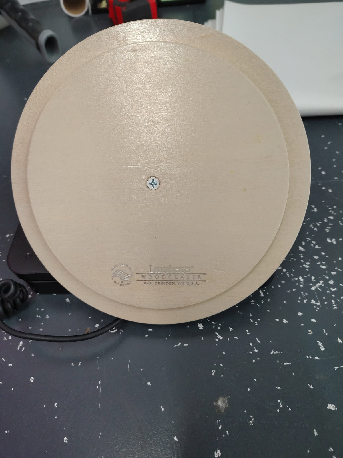 Longaberger 7" gray/tan pumpkin lid