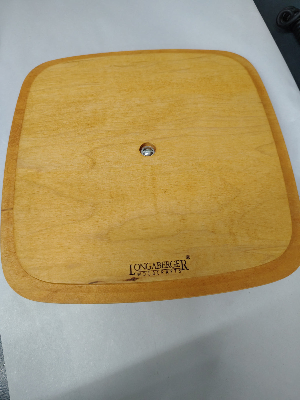 Longaberger Cranberry lid with green knob