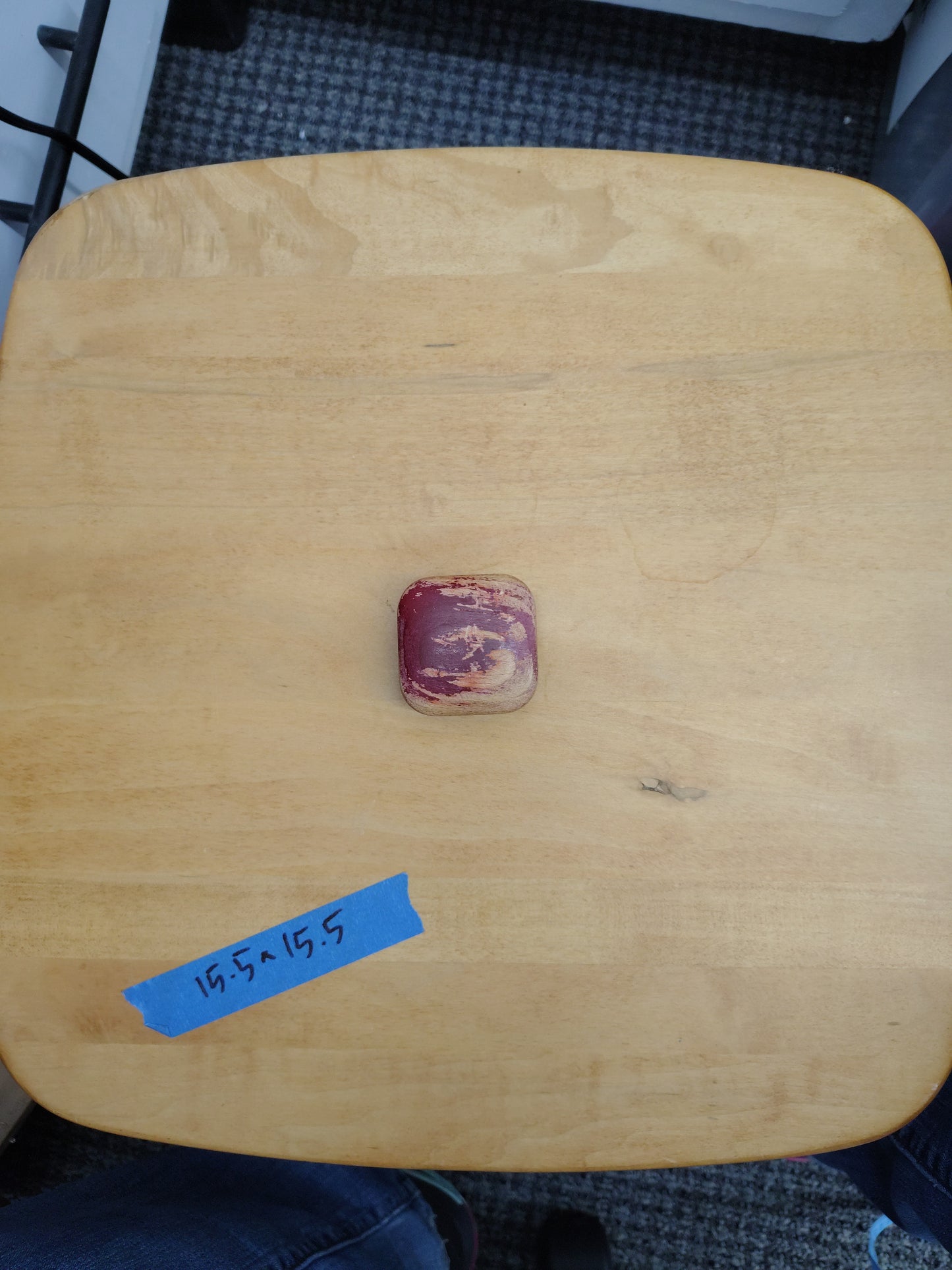 Longaberger Holiday 15.5"x15.5" red knob lid