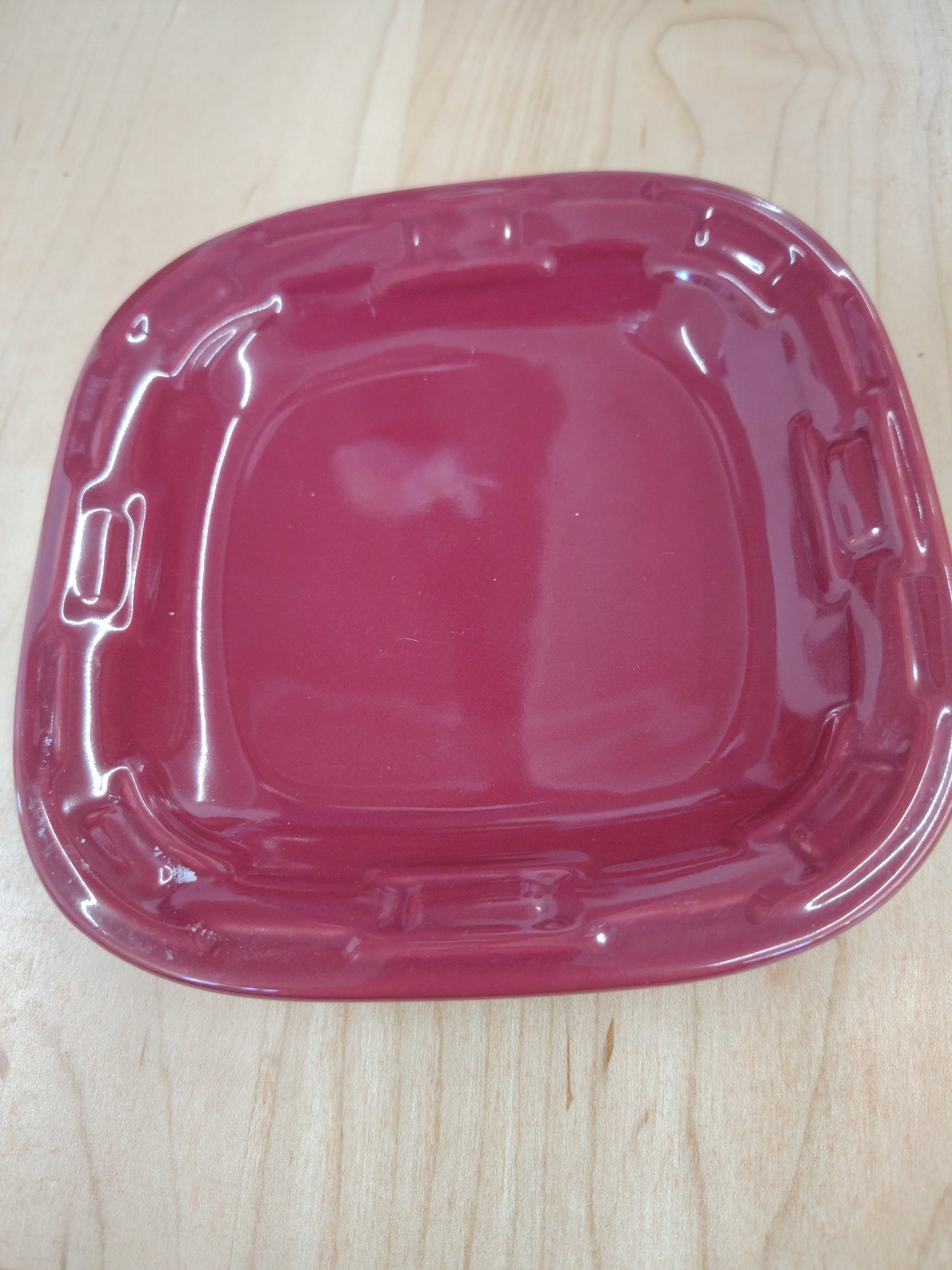 Longaberger Small cereal soft square plate in paprika