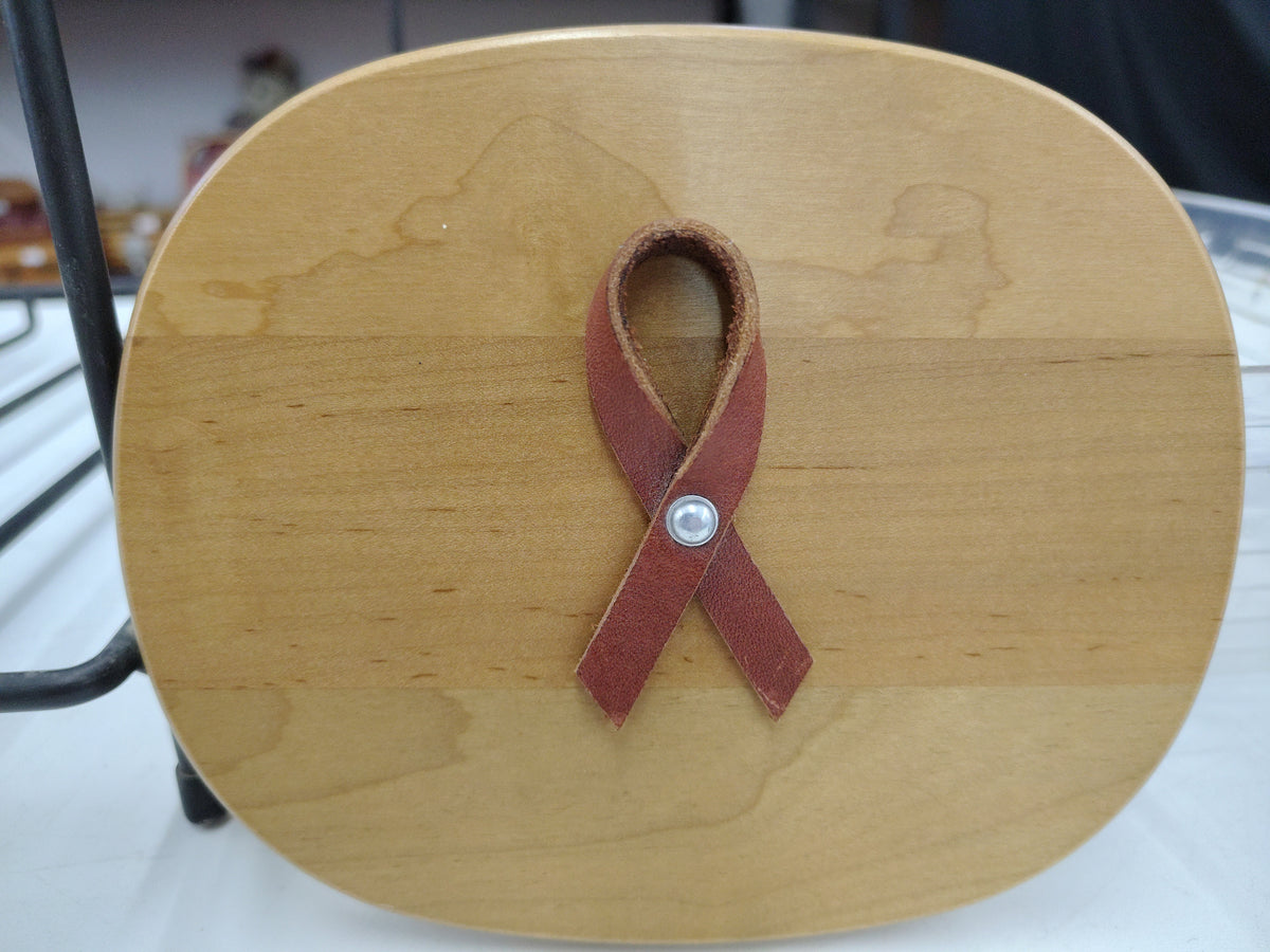 Longaberger 2008 Horizon of Hope lid with brown, leather