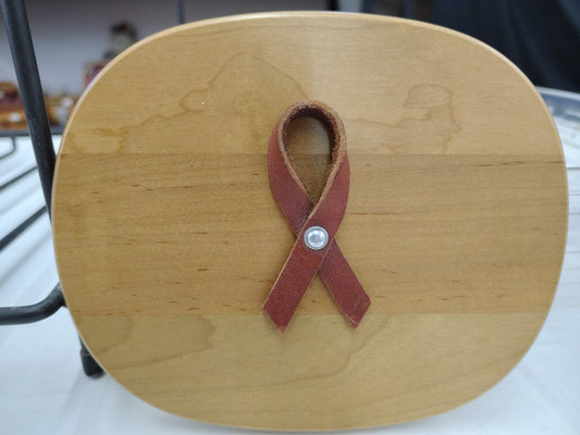 Longaberger 2008 Horizon of Hope lid with brown, leather