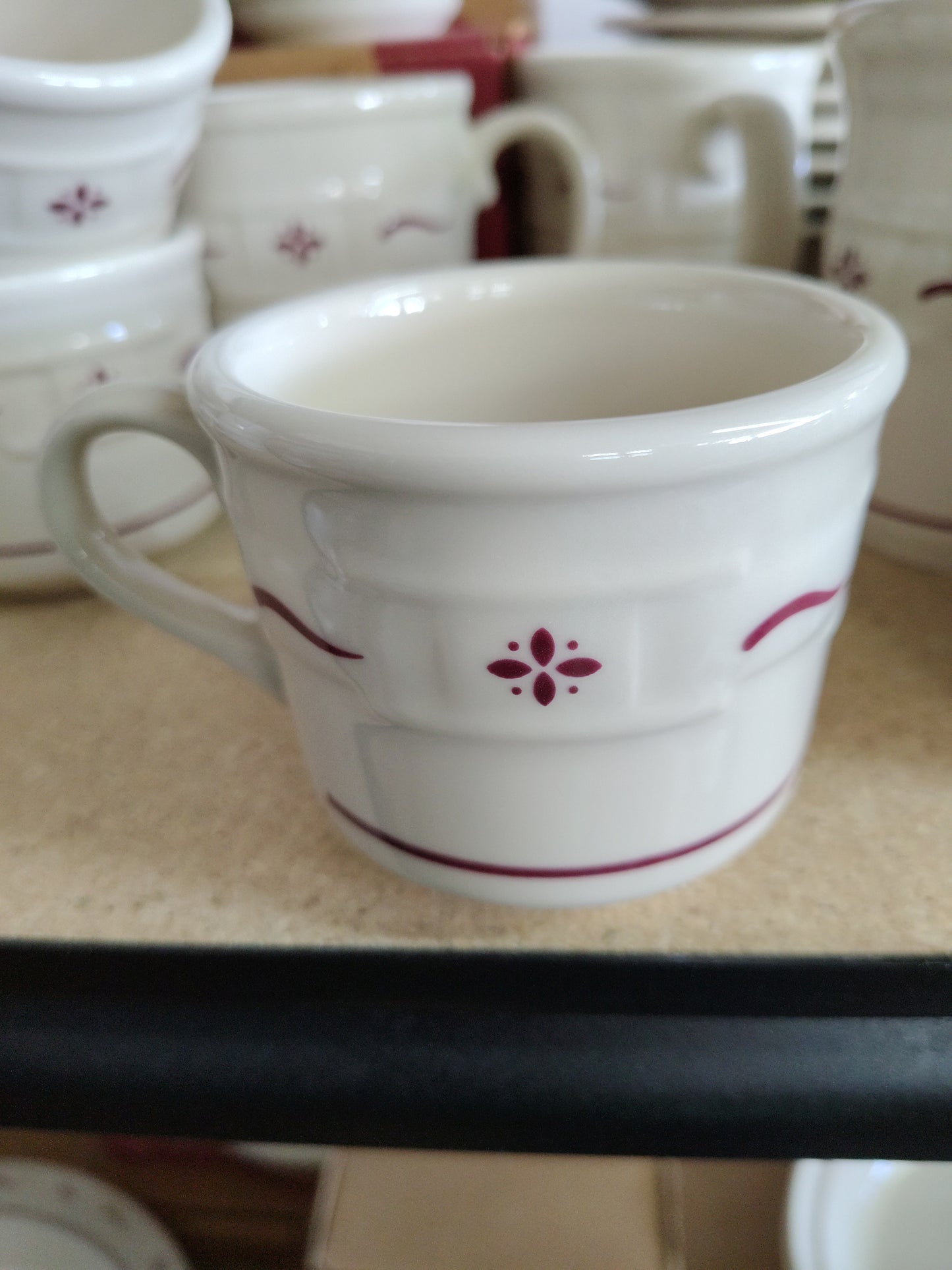 Longaberger tea cup in Traditional Red