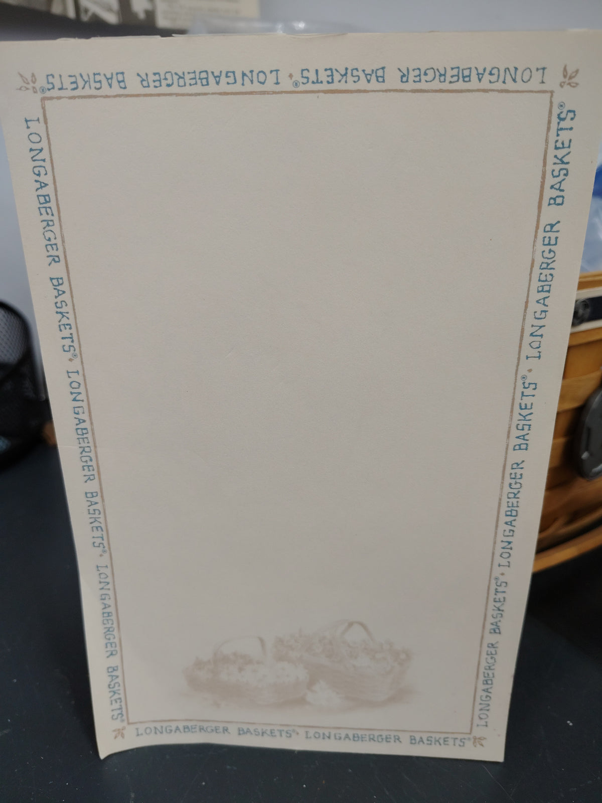 Longaberger 2 basket 5.5x8.5 notepad