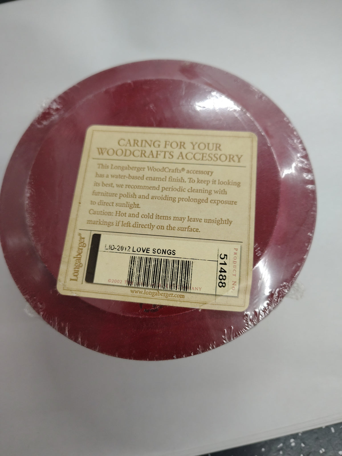 Longaberger Love Songs lid