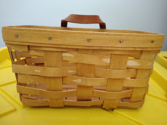 Longaberger basket - missing splints and has blemishes