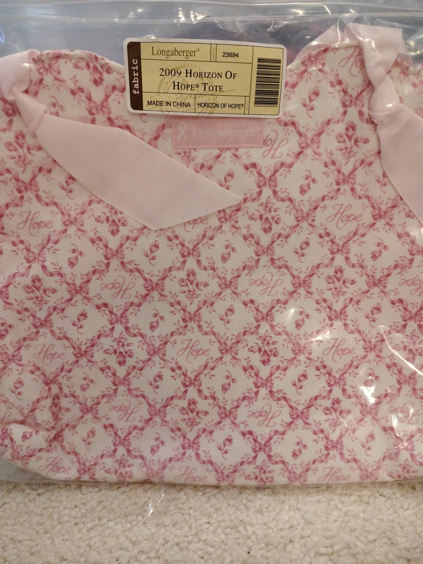 Longaberger 2009 Horizon of Hope Tote