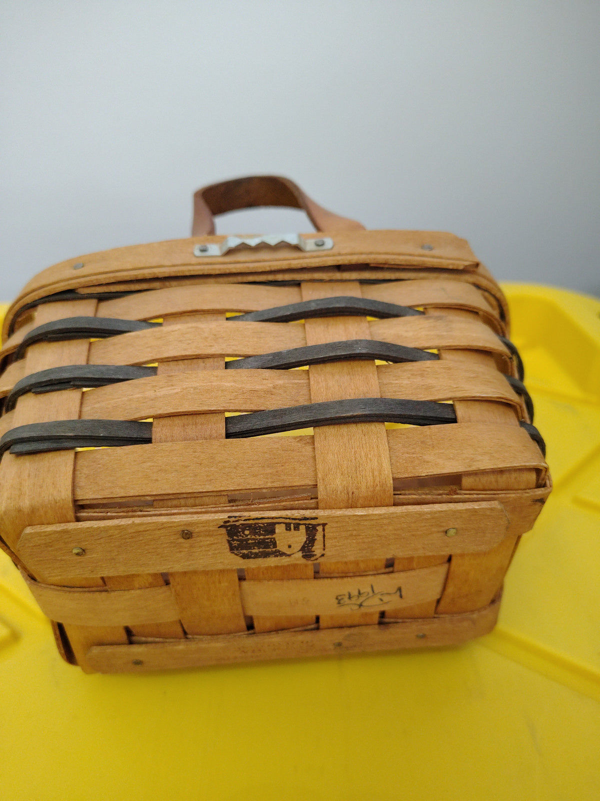Longaberger small key with green weave basket