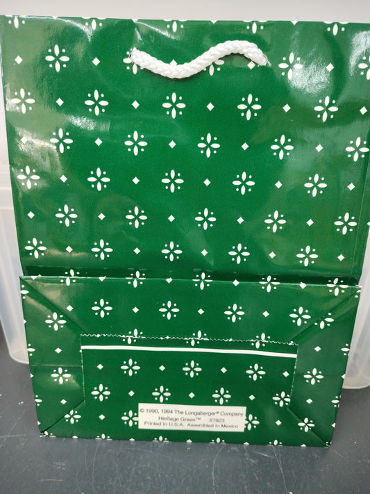 Longaberger Heritage green gift bag 8x10