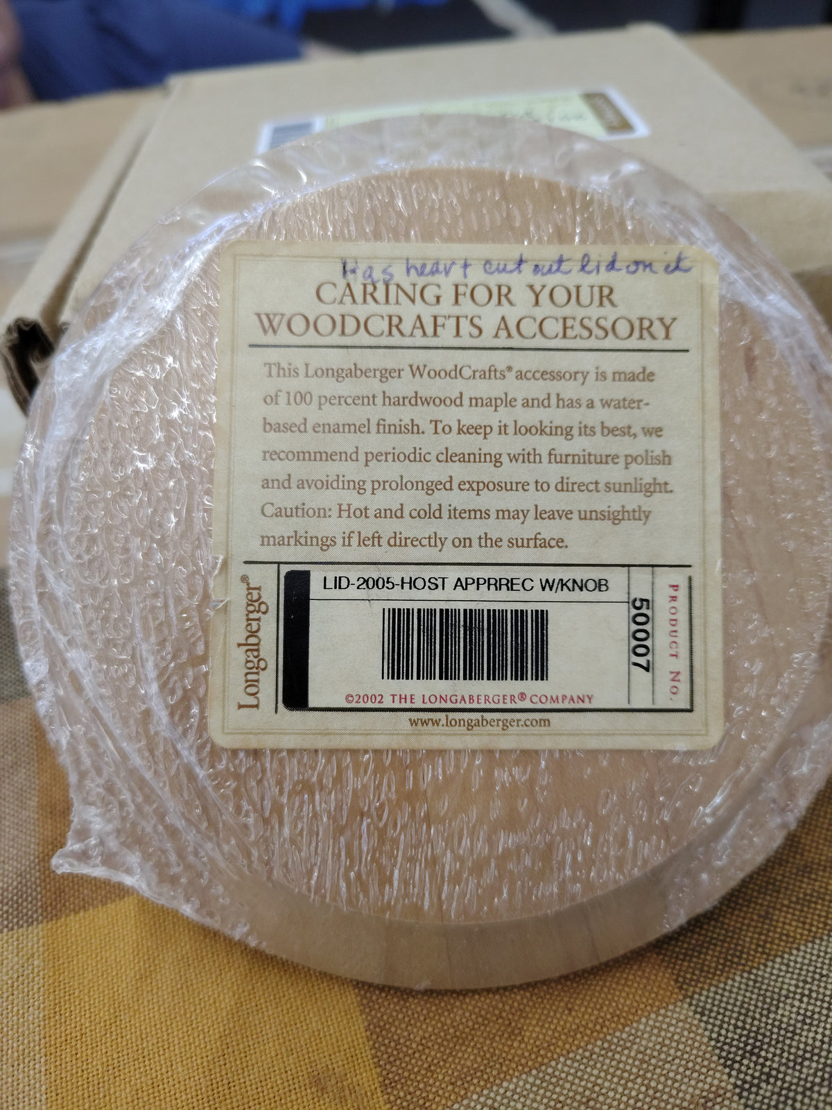 Longaberger 2005 Hostess Appreciation Lid